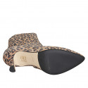 Woman’s pointed-toe suede ankle boots with spotted print, zip fastening and heel 7 - Available sizes:  33, 34, 42, 43, 45, 46