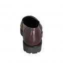 Woman’s dark brown leather loafer with heel 3 - Available sizes:  33, 42, 43, 44, 45, 46
