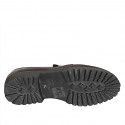 Woman’s dark brown leather loafer with heel 3 - Available sizes:  33, 42, 43, 44, 45, 46