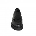 Woman’s black leather loafer with heel 3 - Available sizes:  32, 33, 34, 43, 44, 45, 46