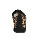 Woman’s pointed-toe suede loafer with black and animal-print detailing heel 2 - Available sizes:  32, 33, 34, 44, 45, 46