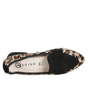 Woman’s pointed-toe suede loafer with black and animal-print detailing heel 2 - Available sizes:  32, 33, 34, 44, 45, 46
