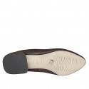 Woman’s pointed-toe loafer in dark brown leather and suede heel 2 - Available sizes:  32, 35, 42, 44