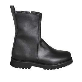Woman’s black leather ankle boots with zip and heel 3 - Available sizes:  33, 34, 42, 43, 44, 45, 46