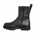 Woman’s black leather ankle boots with zip and heel 3 - Available sizes:  33, 42, 43, 46
