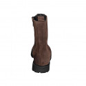 Woman’s dark brown suede ankle boots with zip and heel 3 - Available sizes:  33, 34, 44, 45, 46