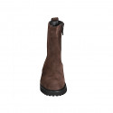 Woman’s dark brown suede ankle boots with zip and heel 3 - Available sizes:  33, 34, 44, 45, 46