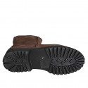 Woman’s dark brown suede ankle boots with zip and heel 3 - Available sizes:  33, 34, 44, 45, 46