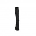 Botas para mujer en gamuza y gamuza elástica negra con cremallera, tacón 7 - Tallas disponibles:  33, 34, 35, 42, 43, 44