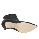 Woman’s black pointed-toe leather ankle boots with zip and heel 7 - Available sizes:  33, 34, 35, 42, 45