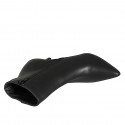 Woman’s black pointed-toe leather ankle boots with zip and heel 7 - Available sizes:  33, 34, 35, 42, 45
