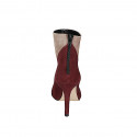 Woman’s pointed-toe ankle boots in taupe, maroon and black suede with zip and heel 10 - Available sizes:  32, 33, 34, 35, 42, 45