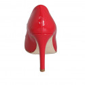 Escarpin à bout pointu pour femmes en cuir verni rouge avec talon 10 - Pointures disponibles:  31, 32, 33, 34, 35, 42, 43, 44, 45