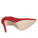 Escarpin à bout pointu pour femmes en cuir verni rouge avec talon 10 - Pointures disponibles:  31, 32, 33, 34, 35, 42, 43, 44, 45