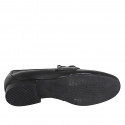 Woman’s black leather loafer with decorative accessory and rhinestones heel 2 - Available sizes:  42, 43, 45, 46