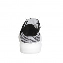 Woman’s black suede lace-up sneakers with side zipper, striped print, removable insole and wedge 4 - Available sizes:  32, 33, 35, 42, 43, 44, 45, 46