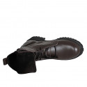 Woman’s dark brown leather lace-up ankle boots with fur-trimmed leather cuff heel 5 - Available sizes:  32, 33, 42, 43, 44, 45, 46
