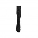 Botas para mujer en gamuza y gamuza elástica negra, con plataforma, cremallera y tacón 10 - Tallas disponibles:  32, 33, 34, 35, 42, 43, 44, 45, 46