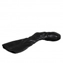 Botas para mujer en piel y piel elástica negra, con plataforma, cremallera y tacón 10 - Tallas disponibles:  32, 33, 35, 42, 43, 44, 46