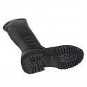 Botas altas para mujer por encima de la rodilla, en piel negra con caña elástica, tacón 5 - Tallas disponibles:  33, 34, 42, 43, 44, 45, 46