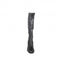Botas para mujer en piel y piel elástica negra, puntera de piel, cremallera y tacón 5 - Tallas disponibles:  32, 33, 34, 42, 43, 44, 45, 46