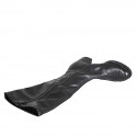 Botas para mujer en piel y piel elástica negra, puntera de piel, cremallera y tacón 5 - Tallas disponibles:  32, 33, 34, 42, 43, 44, 45, 46