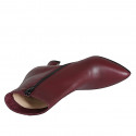 Woman’s maroon leather pointed-toe ankle boots with zipper and heel 7 - Available sizes:  32, 33, 34, 35, 42, 43, 45