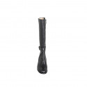 Botas para mujer en piel negra con correa y hebilla, cremallera y tacón 5 - Tallas disponibles:  32, 33, 34, 35, 42, 43, 44, 45, 46