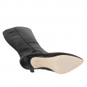 Botas para mujer en piel negra con punta fina, cremallera y tacón 7 - Tallas disponibles:  33, 34, 42, 43