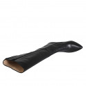 Botas para mujer en piel negra con punta fina, cremallera y tacón 7 - Tallas disponibles:  33, 34, 42, 43