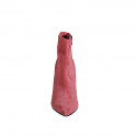 Woman’s ruby red suede pointed-toe ankle boots with zipper and block heel 9 - Available sizes:  33, 34, 35, 42, 43, 44