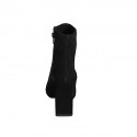 Woman’s black suede pointed-toe ankle boots with zipper and block heel 9 - Available sizes:  32, 33, 34, 35, 42, 43, 44, 45