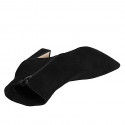 Woman’s black suede pointed-toe ankle boots with zipper and block heel 9 - Available sizes:  32, 33, 34, 35, 42, 43, 44, 45