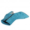 Woman’s petrol green suede pointed-toe ankle boots with zipper and block heel 9 - Available sizes:  32, 33, 34, 35, 42, 43, 45