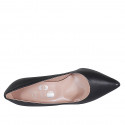 Decolté a punta da donna in pelle nera con tacco 7 - Misure disponibili: 31, 32, 34, 42, 43, 44, 45