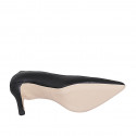 Decolté a punta da donna in pelle nera con tacco 7 - Misure disponibili: 31, 32, 34, 42, 43, 44, 45