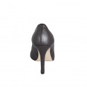 Escarpin à bout pointu pour femmes en cuir marron foncé avec talon 10 - Pointures disponibles:  31, 32, 33, 34, 35, 42, 43, 44