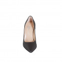 Zapato de salon a punta para mujer en piel marron oscura con tacon 10 - Tallas disponibles:  31, 32, 33, 34, 35, 42, 43, 44