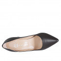 Woman's pointy pump shoe in dark brown leather with heel 10 - Available sizes:  31, 32, 33, 34, 35, 42, 43, 44