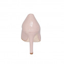 Woman's pump in nude patent leather heel 10 - Available sizes:  31, 32, 33, 34, 42, 43, 44, 45