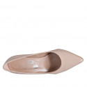 Zapato de salon en charol color nude tacon 7 - Tallas disponibles:  31, 32, 33, 34, 35, 43, 44, 45