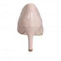 Woman's pump in nude patent leather heel 7 - Available sizes:  31, 32, 33, 34, 35, 43, 44, 45