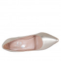 Décolleté a punta da donna in pelle laminata platino tacco 10 - Misure disponibili: 31, 32, 33, 34, 35, 42, 43, 44, 45