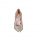 Décolleté a punta da donna in pelle laminata platino tacco 10 - Misure disponibili: 31, 32, 33, 34, 35, 42, 43, 44, 45