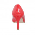 Escarpin à bout pointu pour femmes en cuir verni rouge avec talon 7 - Pointures disponibles:  31, 32, 33, 34, 35, 42, 43, 44