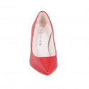 Escarpin à bout pointu pour femmes en cuir verni rouge avec talon 7 - Pointures disponibles:  31, 32, 33, 34, 35, 42, 43, 44