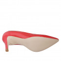 Escarpin à bout pointu pour femmes en cuir verni rouge avec talon 7 - Pointures disponibles:  31, 32, 33, 34, 35, 42, 43, 44