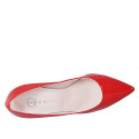 Escarpin à bout pointu pour femmes en cuir verni rouge avec talon 7 - Pointures disponibles:  31, 32, 33, 34, 35, 42, 43, 44