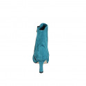 Woman’s pointed-toe turquoise suede ankle boots with zipper, heel 7 - Available sizes:  32, 33, 34, 35, 42, 44, 46