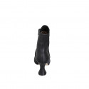 Woman’s pointed-toe black leather ankle boots with zipper and hourglass heel 7 - Available sizes:  32, 33, 34, 35, 42, 44, 45, 46